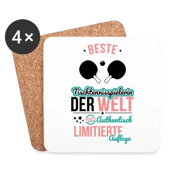 Best Table Tennis Player - 100% Authentic - Coasters (set of 4) - white - Front