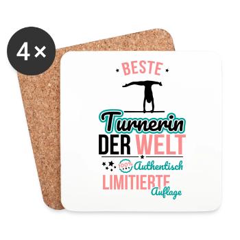 Beste Turnerin der Welt - 100% Authentisch - Untersetzer (4er-Set) - Weiß - Vorne