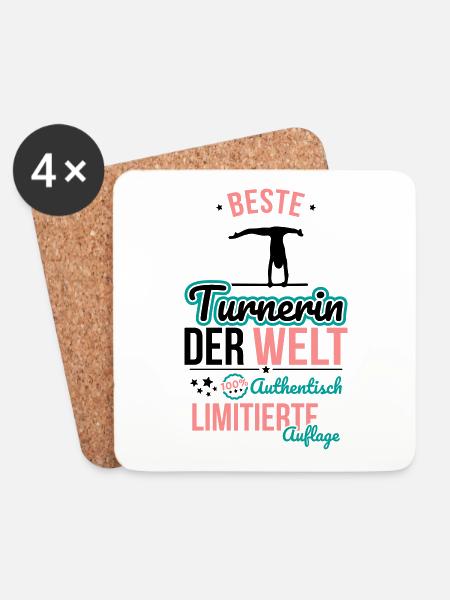 Beste Turnerin der Welt - 100% Authentisch - Untersetzer (4er-Set) - Weiß