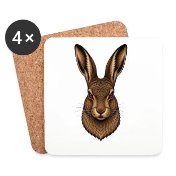 Der Hase - Untersetzer (4er-Set) - Weiß - Vorne