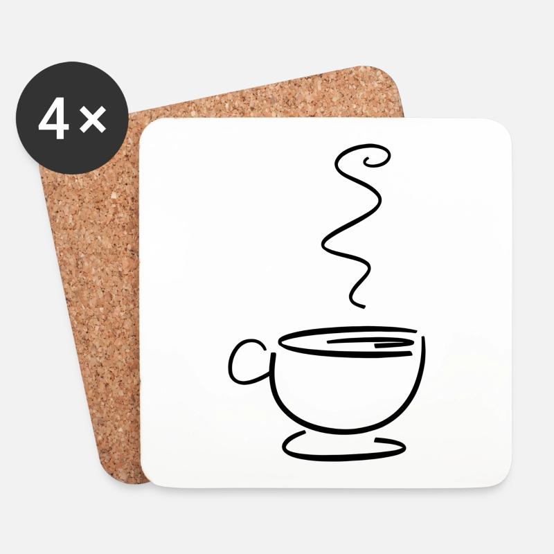 Kaffee - Untersetzer (4er-Set) - Weiß