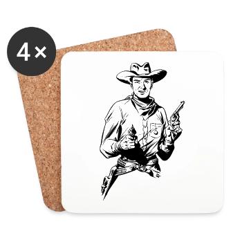 Cowboy - Untersetzer (4er-Set) - Weiß - Vorne