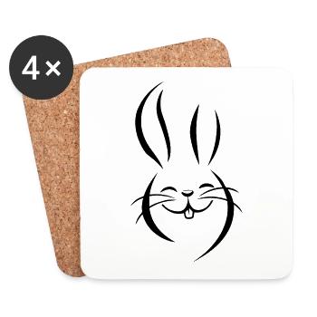 Rabbit Rabbit - Coasters (set of 4) - white - Front