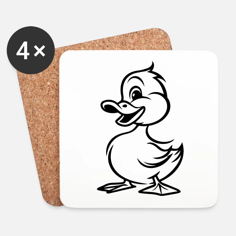Ente Enten - Untersetzer (4er-Set) - Weiß