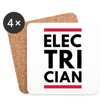 Electrician (two lines) - Coasters (set of 4) - white - Front