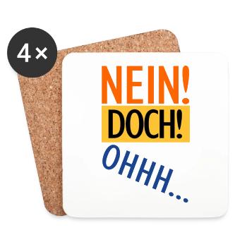 Louis de Funes NEIN DOCH OHHH lustiger Spruch - Untersetzer (4er-Set) - Weiß - Vorne