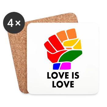 Love is love - Dessous de verre (lot de 4) - blanc - Devant