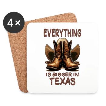 Tout est plus grand au Texas - Dessous de verre (lot de 4) - blanc - Devant