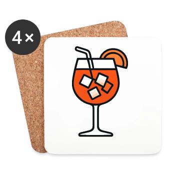 Party Spritz Glas Geschenkidee - Untersetzer (4er-Set) - Weiß - Vorne