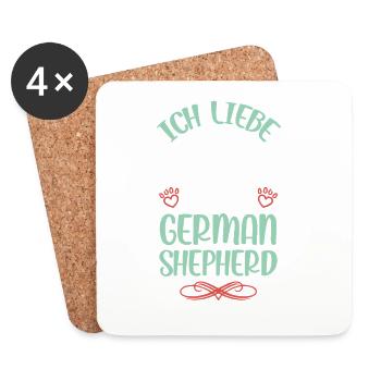 Ich liebe meinen German Shepherd - Untersetzer (4er-Set) - Weiß - Vorne