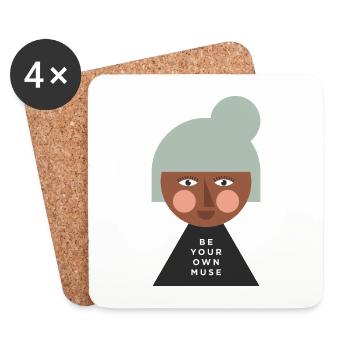 FEMME FORTE - Dessous de verre (lot de 4) - blanc - Devant