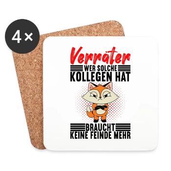 Abschiedsgeschenk Jobwechsel Kollege - Untersetzer (4er-Set) - Weiß - Vorne