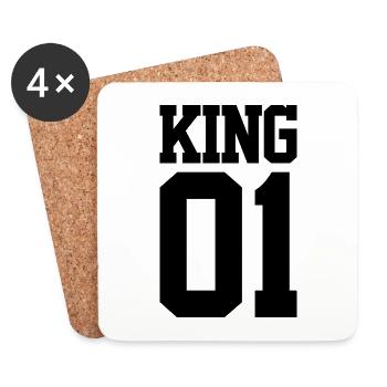 King 01 - Dessous de verre (lot de 4) - blanc - Devant