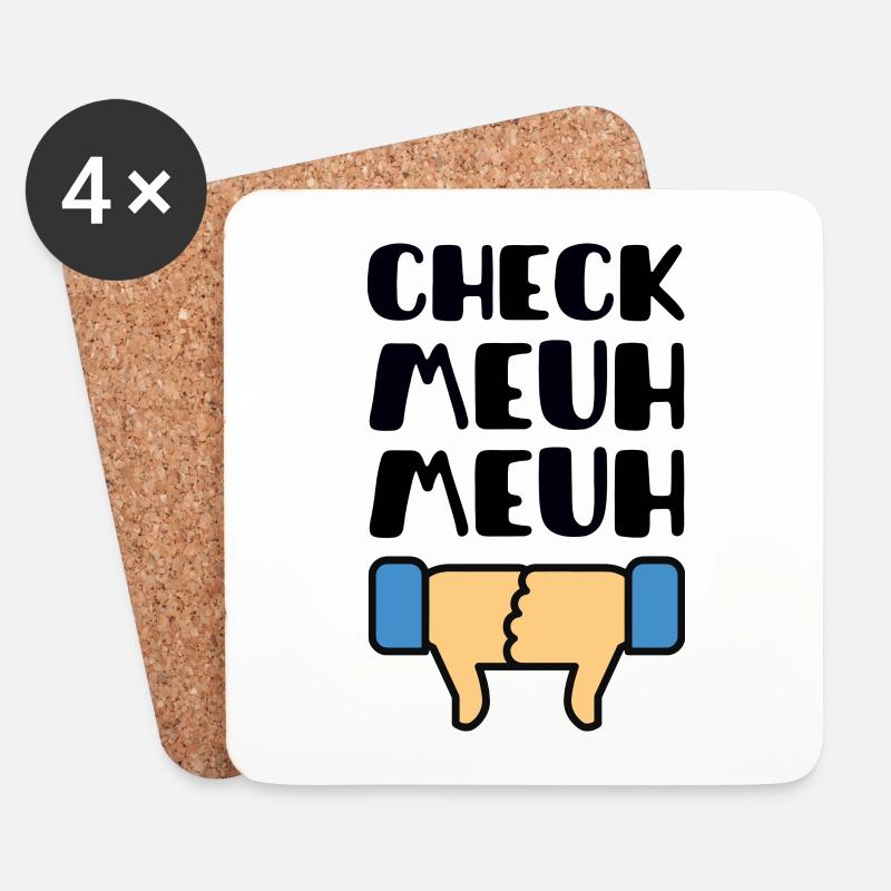 Check meuh meuh - Untersetzer (4er-Set) - Weiß