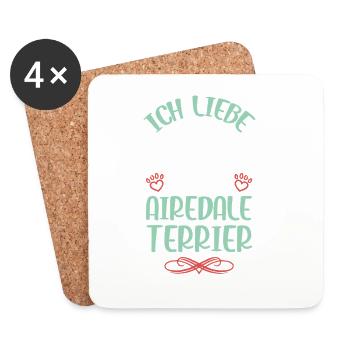 I love my Airedale Terrier - Coasters (set of 4) - white - Front