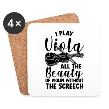 Ich Spiele Viola – Bratschist Spruch - Untersetzer (4er-Set) - Weiß - Vorne