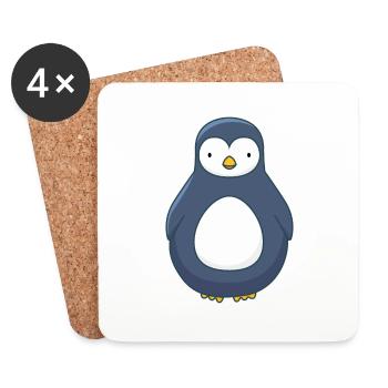 Pingouin mignon - Dessous de verre (lot de 4) - blanc - Devant