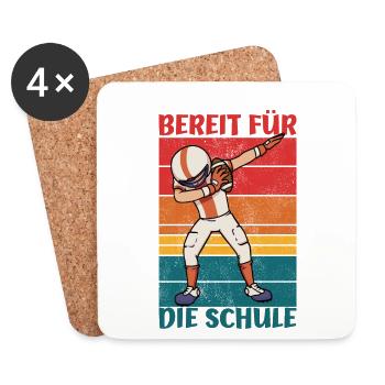 Bereit Für Die Schule American Football - Untersetzer (4er-Set) - Weiß - Vorne