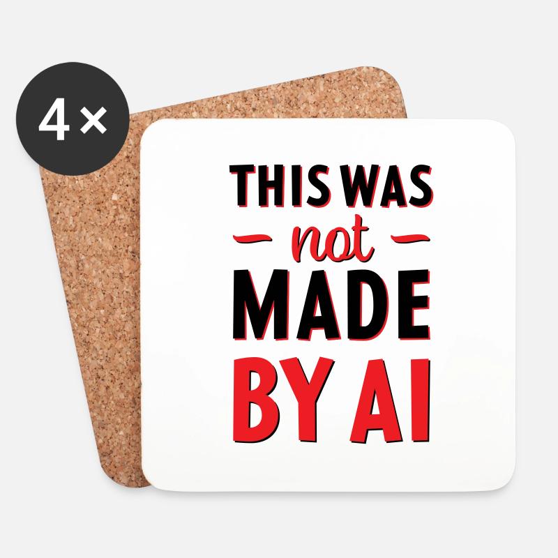 This was not made by AI - Untersetzer (4er-Set) - Weiß