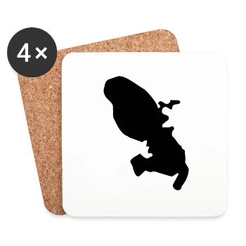 Martinique Map - Coasters (set of 4) - white - Front