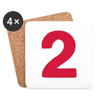 2 - Dessous de verre (lot de 4) - blanc - Devant