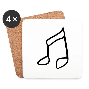 Note - Untersetzer (4er-Set) - Weiß - Vorne