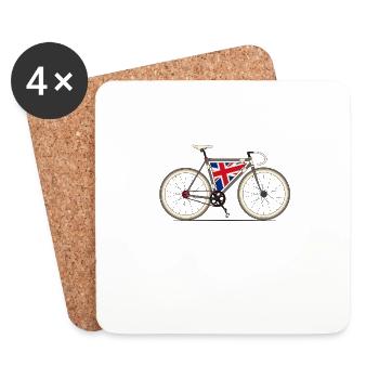 Liebe Bike, Liebe Britannien - Untersetzer (4er-Set) - Weiß - Vorne