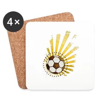 Football Design (Stars) 03 - Dessous de verre (lot de 4) - blanc - Devant