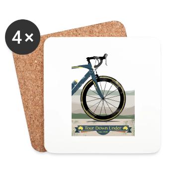 Tour Down Under vélo - Dessous de verre (lot de 4) - blanc - Devant