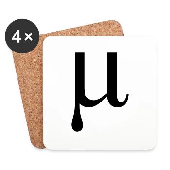 Mu Greek alphabet letter - Coasters (set of 4) - white - Front