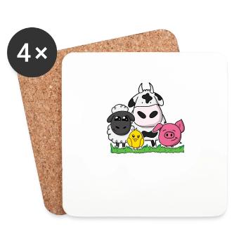 Too cute to eat - Untersetzer (4er-Set) - Weiß - Vorne