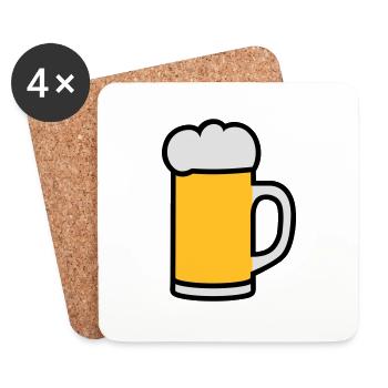 Beermug 3 colors - Coasters (set of 4) - white - Front