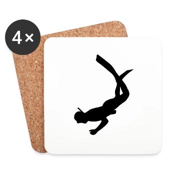 plongeur4 - Coasters (set of 4) - white - Front