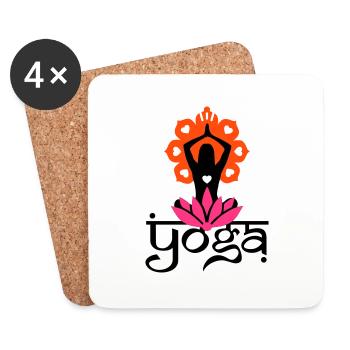 YOGA - Dessous de verre (lot de 4) - blanc - Devant