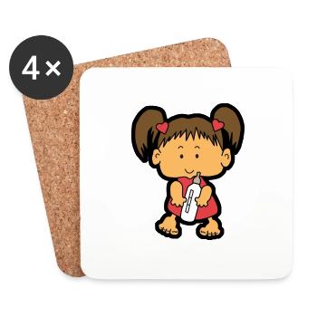 Baby girl - Untersetzer (4er-Set) - Weiß - Vorne