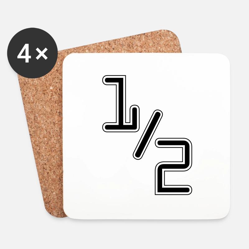 half - Coasters (set of 4) - white