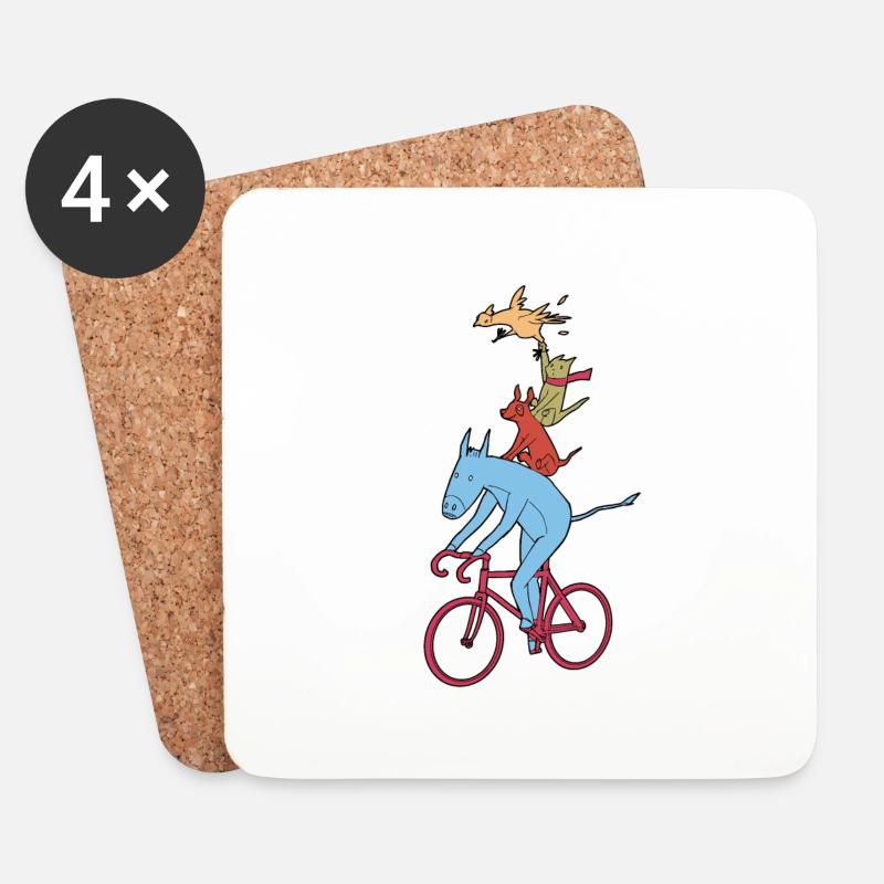 Bicycle Fairy tale - Untersetzer (4er-Set) - Weiß