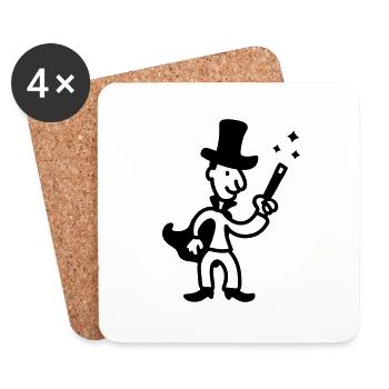 Magicien - Line - Dessous de verre (lot de 4) - blanc - Devant