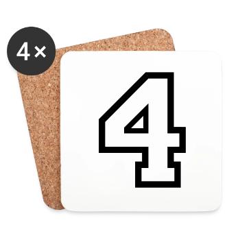 LE NUMÉRO 4-4 - Dessous de verre (lot de 4) - blanc - Devant