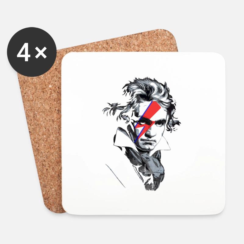 Beethoven Super star - Untersetzer (4er-Set) - Weiß