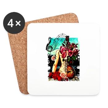 guitar hips - Coasters (set of 4) - white - Front