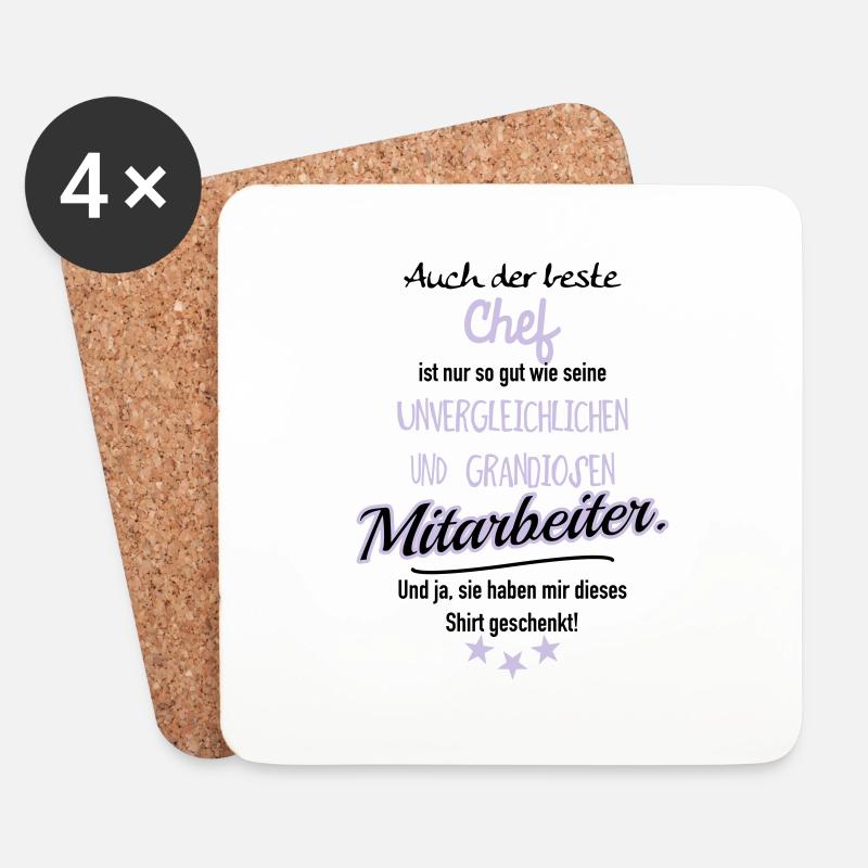 bester Chef grandiose Mitarbeiter - Untersetzer (4er-Set) - Weiß