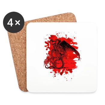 Sitting Demon – bleached red - Untersetzer (4er-Set) - Weiß - Vorne