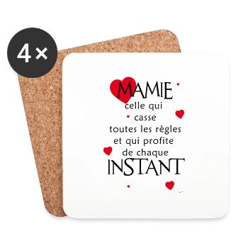 mamie profite de chauqe - Dessous de verre (lot de 4) - blanc - Devant