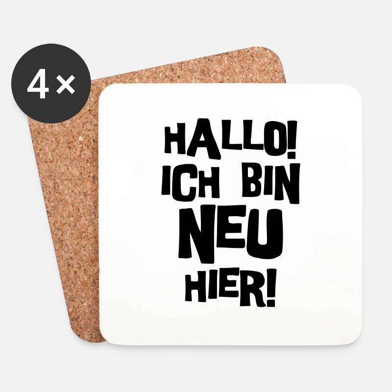 Hallo, ich bin neu hier. - Untersetzer (4er-Set) - Weiß