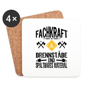 Fachkraft Holz - Untersetzer (4er-Set) - Weiß - Vorne