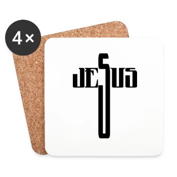 jesus - Untersetzer (4er-Set) - Weiß - Vorne