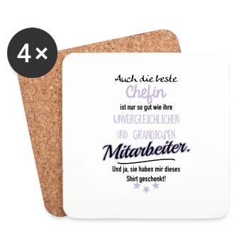 Beste Chefin v - Untersetzer (4er-Set) - Weiß - Vorne