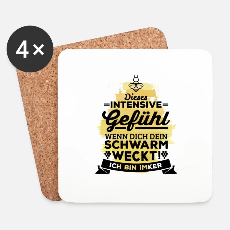 Ich bin Imker - Untersetzer (4er-Set) - Weiß