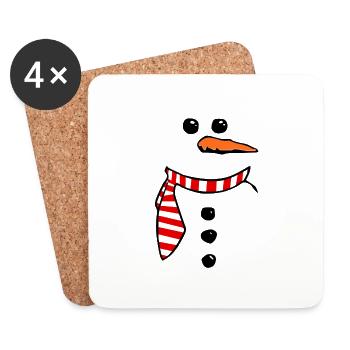 Owl Snowman 1 - Untersetzer (4er-Set) - Weiß - Vorne